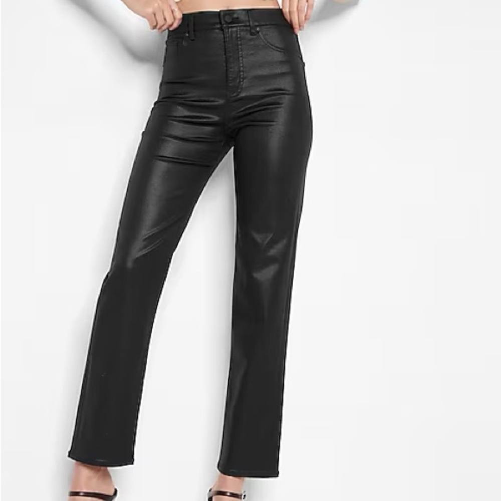 Express High-waisted Coated Black Jeans